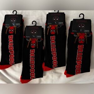 Black and Red Casual Socks with Deadpool Design
